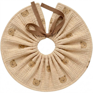 Bavoir pour bébé en mousseline de coton douce, à volants 360 degrés, pour nourrissons, serviette anti-bave, personnalisable, faible MOQ, OEM ODM, usine avec 15 ans d'expérience - Product Image 2