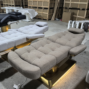 Vẻ đẹp hiện đại Lamb Fleece vải Salon mặt mỹ phẩm giường sang trọng động cơ 3/4 điện chân điều khiển massage bảng với ánh sáng - Product Image 3