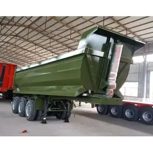 Heavy Duty 3 4 Axle 50 60 80 Ton U Shape Semi Trailer Tipper Aluminum End Used Aluminum End Rear Dumping Dump Trucks Trailers