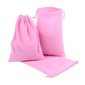 Customized Logo <b>Recyclable</b> Velvet Jewelry Bag with Drawstring Closure for Necklaces Rings Watches & <b>Glasses</b>-20x30cm - Product Image 2