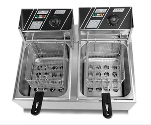 Electric Deep Fryer Double tank Commercial French Fries Chicken Industrial Deep Fat Fryer Industrial Potato Chips Fryer for sale