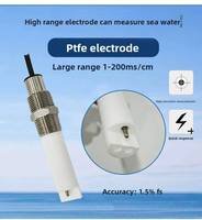 Sensor PTFE EC Online Industri, Probe Elektroda Tahan Korosi untuk Pengukur Salinitas EC Air Laut, Pemantauan Kualitas Air
