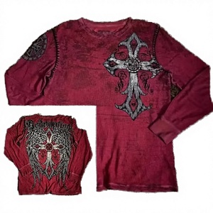 Service OEM T-shirt Homme Col Rond Manches Longues 220 Grammes 100% Coton Imprimé Personnalisé Coupe Ample Vintage Respirant Écologique Nouveauté - Product Image 2