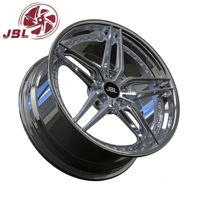 Rines de Aleación de Aluminio Forjado de Dos Piezas de 18-26 Pulgadas para Automóvil, Pulidos, con 5 Radios Similares y Borde Remachado, 5x112 5x114.3 5x120, para Tuning Deportivo