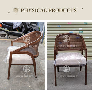 Hot Selling Mid Century Modern Solid Wood Rattan Dining <strong>Arm</strong> <strong>Chair</strong> with Upholstered Cushion for Home Hotel Restaurant - Product Image 6
