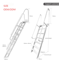 Échelle suspendue mobile en alliage d'aluminium OEM/ODM personnalisable pour intérieur et extérieur, échelle à marches adaptable pour usage domestique et industriel