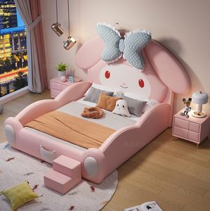 Singolo rosa la mia melodia principessa letto Guardrail per le ragazze fatto a mano in legno arte mobili per la casa letto per bambini con immagini - Product Image 2