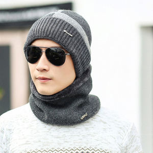 <span class=keywords><strong>Ensemble</strong></span> <span class=keywords><strong>bonnet</strong></span> et écharpe unisexe <span class=keywords><strong>pour</strong></span> hommes d'hiver à doublure polaire à la mode à prix abordables vente en gros - Product Image 5