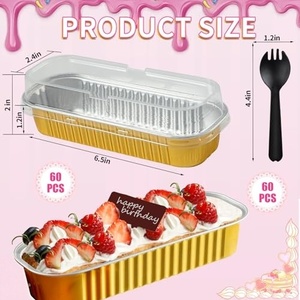 ภาชนะฟอยล์อะลูมิเนียมขนาด 6.8 ออนซ์ ปิดผนึกด้วยความร้อน ป้องกันการรั่วซึม สำหรับอบทุเรียน อบขนม และเก็บรักษาเป็นเวลานาน - Product Image 3