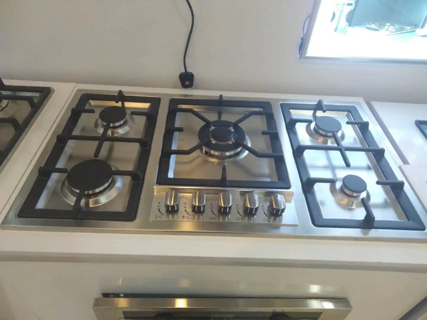 5 Burners 91cm Stainless Steel Build-in Gas Hob Cooktop