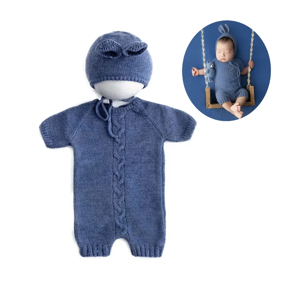 Ensemble de vêtements en mohair pour bébé tricoté pour garçon, ensemble de vêtements pour nouveau-né