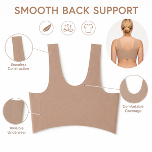 <span class=keywords><strong>Sujetador</strong></span> OEM/ODM de una pieza con tirantes anchos, almohadillas extraíbles, de seda helada, push-up, <span class=keywords><strong>sin</strong></span> costuras y <span class=keywords><strong>sin</strong></span> aros. - Product Image 3