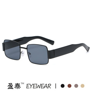Eyewear <b>Square</b> Frame <b>Sunglasses</b> Gold Metal PC Lens UV400 Unisex Street Style - Product Image 3