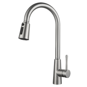 Современный Одноручный 304 из нержавеющей стали, выдвижной керамический распылитель с сердечником клапана, смеситель для холодной и горячей воды, кухонный кран - Product Image 2