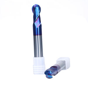 Outils de découpe CNC, fraise à bille, fraiseuse, revêtement nano personnalisable, acier inoxydable HRC65-72, 45 spirales, 2 lames, ZY/OEM - Product Image 1