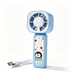 <span class=keywords><strong>Mini</strong></span> Ventilador Cuadrado de Doble Uso con Gancho para Colgar, Ventilador de Mano y de Escritorio, Diseño Fresco y Lindo para Regalo de Niñas, Venta al por Mayor - Product Image 1