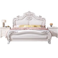 Nouveau vente en gros de lit en bois classique Oem ensemble de meubles de style américain lit de mariage en bois lit double de luxe antique dans la chambre