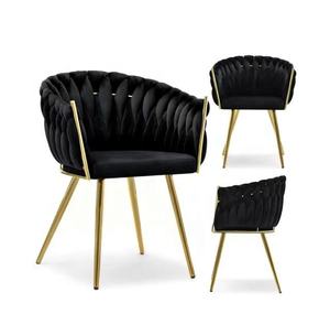 Hiện Đại Chrome Vàng Dệt Phòng Ăn Ghế Màu Xanh Nhung Ghế Ăn Cho Phòng Ăn Đồ Nội Thất - Product Image 1