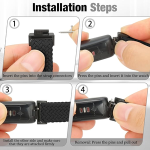 Vente directe d'usine, bracelet élastique tressé pour <span class=keywords><strong>Fitbit</strong></span> Inspire 3/Inspire 2/Inspire/Inspire HR/Ace 3/Ace 2 pour femmes, hommes et enfants - Product Image 4