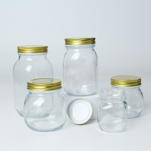 Bán buôn thực phẩm lưu trữ mứt nước sốt mật ong đóng hộp lọ container miệng rộng <span class=keywords><strong>Mason</strong></span> lọ 8 oz 16 oz với vàng kim loại có nắp đậy - Product Image 6