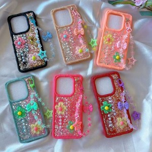 <span class=keywords><strong>Coque</strong></span> de téléphone portable magnétique en silicone gel avec miroir et bracelet chaîne de perles 3D pour femmes, compatible <span class=keywords><strong>iPhone</strong></span> 17 16 - Product Image 4