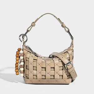 Borsa Estiva da Donna alla Moda, <span class=keywords><strong>Mini</strong></span> Borsa Impermeabile in Pelle PU Intrecciata a Mano, Chiusura con Cerniera, Fodera in Poliestere, Borsetta per Uso Quotidiano - Product Image 4
