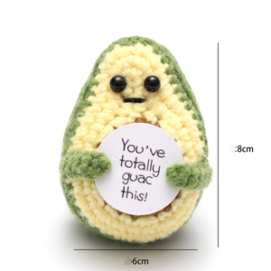 Jouets très demandés 2025 : Pommes de soutien émotionnel à coudre et à tisser avec messages positifs, porte-clés au crochet, jouets au crochet - Product Image 3