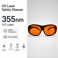 Lunettes de sécurité laser UV 355 nm certifiées CE RoHS, lunettes de protection laser OD6+, marquage laser, gravure, micro-usinage, laboratoire 6
