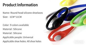 Lacets élastiques en silicone colorés sans nœuds, lacets paresseux ronds pour adultes et enfants, vente en gros disponible - Product Image 2