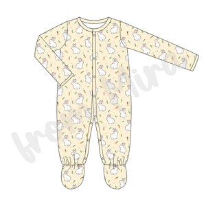 Vêtements pour bébé Lapin de Pâques Vêtements en coton Pyjamas Barboteuse pour nouveau-né avec attache-sucette Bavoir en tissu pour enfants Coming Home Outfit - Product Image 3