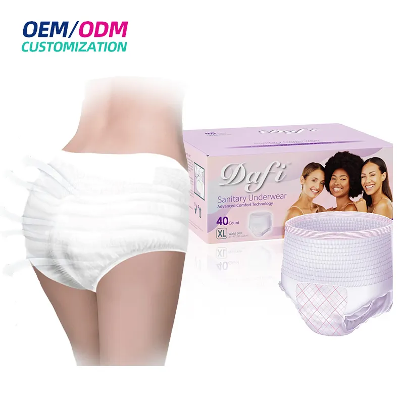 Serviettes hygiéniques jetables à haute absorption Lady Period Underwear Pantalon menstruel pour femmes