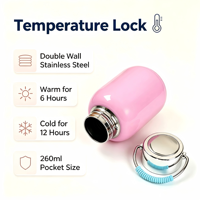 Tasse Thermos Mini en Acier Inoxydable à Double Paroi avec Logo Personnalisé, Anti-Fuite, avec Poignée de Transport pour Voyages en Extérieur