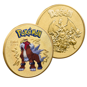 Pièce de monnaie commémorative <span class=keywords><strong>Pokémon</strong></span> Or et Argent, artisanat en métal, décoration, ornement, cadeau périphérique d'anime - Product Image 6