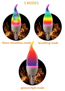 Ampoules LED à <span class=keywords><strong>effet</strong></span> de <span class=keywords><strong>flamme</strong></span> E14 E12 <span class=keywords><strong>E27</strong></span>, éclairage créatif à <span class=keywords><strong>effet</strong></span> de feu simulé, ampoules à <span class=keywords><strong>effet</strong></span> de <span class=keywords><strong>flamme</strong></span> vacillante pour la décoration, fête en plein air - Product Image 2