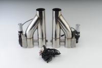 Katup Knalpot Mobil Adjustable Tipe Y 2.5 3 Inch Stainless Steel 1 Drag 2 Doubled Valve dengan Saklar Elektrik 12v
