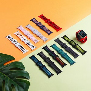 Silikonarmband für IWatch Apple Watch Ultra 3 2 Series 11 10 9 8 7 6 5 SE 3 2 46mm 45mm 44mm Atmungsaktives Sportarmband für Damen und Herren - Product Image 1