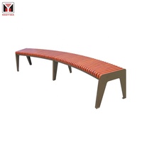 Tabouret de chaise de mobilier d'extérieur Banc d'extérieur incurvé pour banc de jardin de parc public Banc incurvé en bois et aluminium moulé sous pression