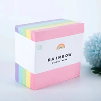 Lot de blocs-notes adhésifs arc-en-ciel mignons de haute qualité de la marque PinGlory, personnalisables avec logo, papeterie autocollante en gros