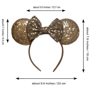 أحدث طوق للرأس بشعار أذن فأرة مقاس 9.5 سم مع كارتون ترتر مقاس 5 بوصة طوق رأس للفتيات أطفال للحفلات إكسسوارات شعر اصنعها بنفسك - Product Image 6