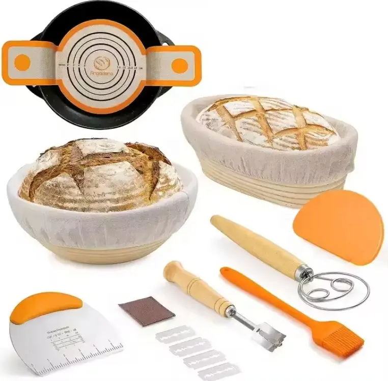 Sourdough chống bánh mì giỏ mới tự nhiên trang trí giỏ handmade mây bakeware Vòng bột lên men giỏ