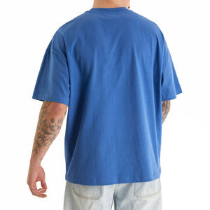 T-shirt pour homme à manches courtes, style vintage, délavé, à épaules tombantes, logo personnalisé, décontracté, sport, ample, grande taille - Product Image 3