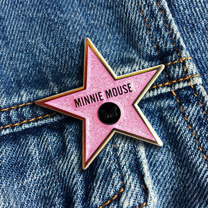 Custom Star Award Glitter Enamel Name Pin Personalized Celebrity Style Gold Hard Enamel Metal Lapel Pins Event Souvenir OEM