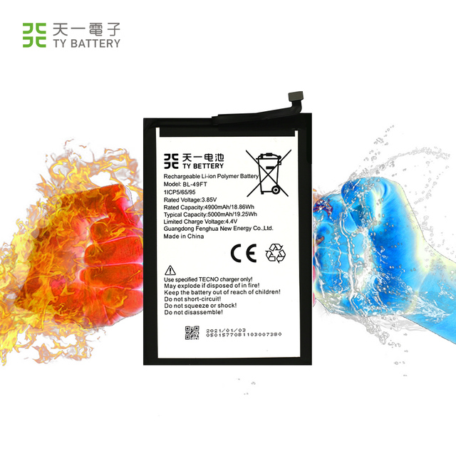 Rechargeable Li-ion Polymer Battery BL-49FT for TECNO CD6 Camon 15 Spark 5 Air 5000mAh 3.85V in Stock