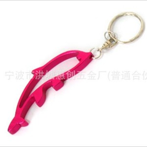 Bottle Opener Keychain Plastic Portable Manual Opener Key Shape Stainless Steel - Product Image 1