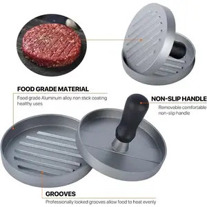 Máquina para hacer hamburguesas al por mayor, prensa de carne para hamburguesas para el hogar, molde redondo para hacer desayunos, de aluminio - Product Image 2