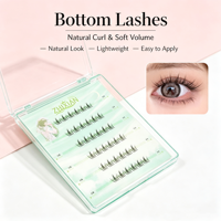 Extensions de cils en grappe auto-adhésives sans colle, extensions de cils tournesol, extensions de cils inférieurs pour volume, kit DIY fait main