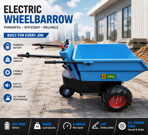 Brouette électrique Tayo TMD300, batterie 48V 20Ah, capacité de charge 500 kg, 3 roues, plateau métallique, pneus tout-terrain durables - Product Image 1