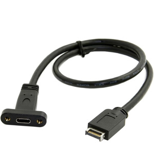Xput 0.5m USB 3.1 Type-<span class=keywords><strong>C</strong></span> <span class=keywords><strong>C</strong></span>âble femelle Extension de gaine en nylon avec vis de montage sur panneau Compatible avec USB 3.1 Type <span class=keywords><strong>E</strong></span> à Type <span class=keywords><strong>C</strong></span> - Product Image 2