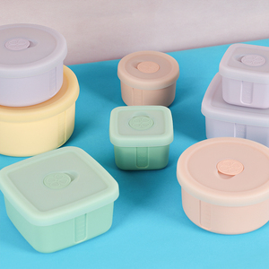 4 Kích Thước Ngoài Trời Cắm Trại Thực Phẩm Grade <span class=keywords><strong>Silicone</strong></span> Bento Box Xách Tay Leakproof Thực Phẩm Ăn Trưa <span class=keywords><strong>Container</strong></span> Với Nắp - Product Image 4