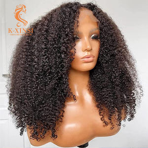 Perruque Lace Front HD pour femmes noires, longue, afro bouclée, en <span class=keywords><strong>cheveux</strong></span> naturels, 13x4 13x6, sans colle - Product Image 1